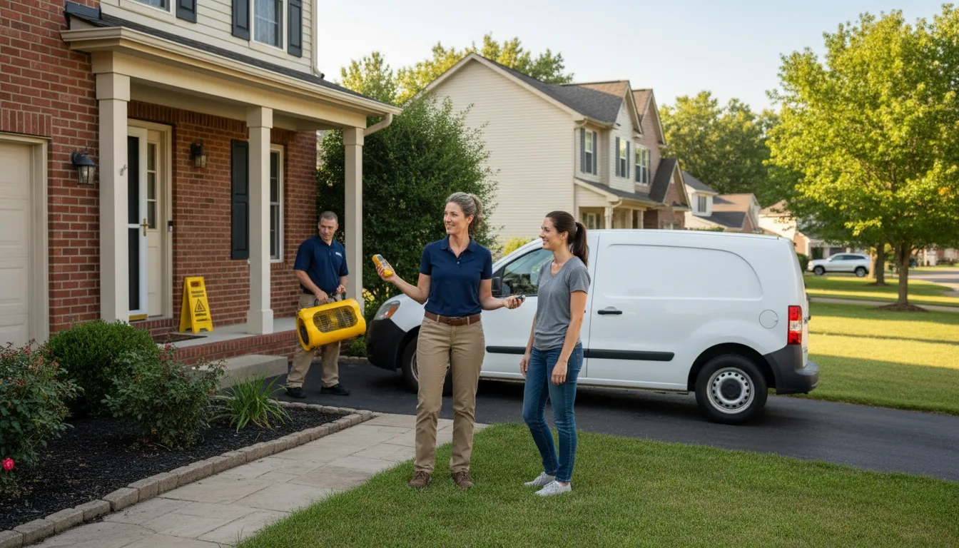 Residential water damage restoration in Texico, IL